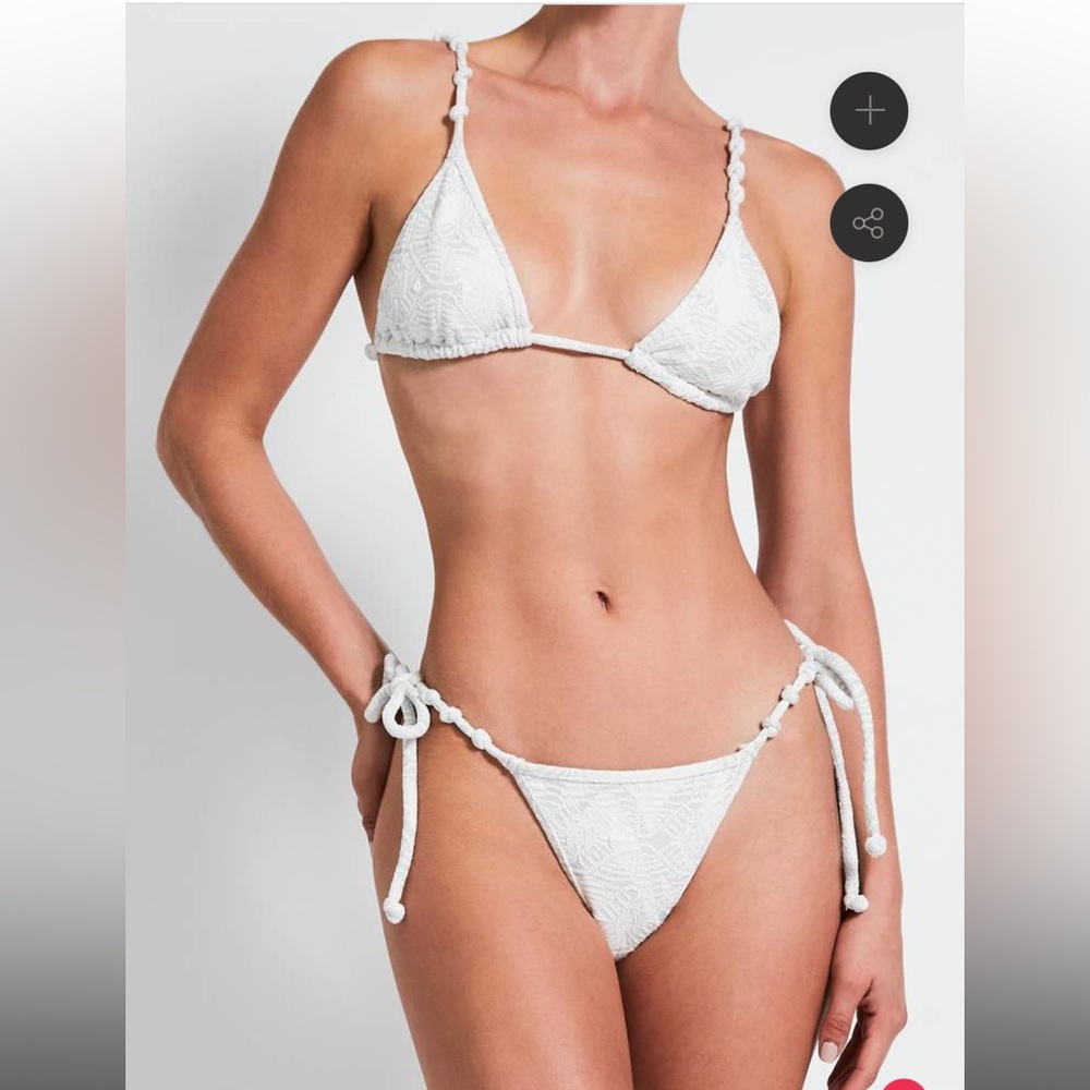 DEVON WINDSOR White Frost Bridal Eden Top Emma Bottoms String Bikini Set XS